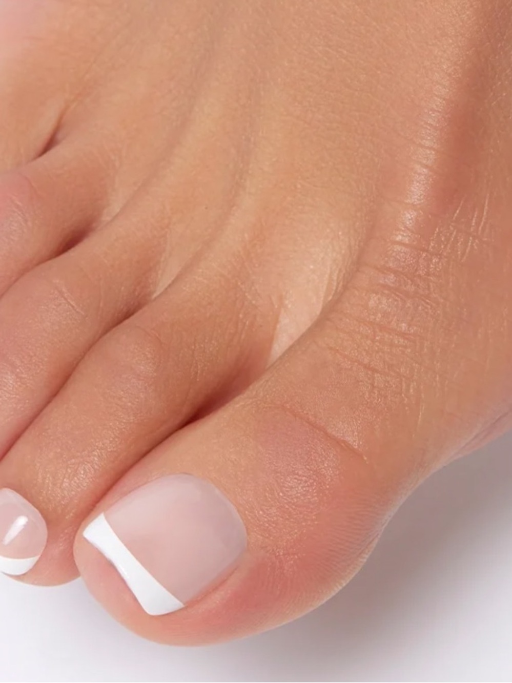 Sheer White French Pedicure Nail Polish - Glamnetic Press On Nails NIB
